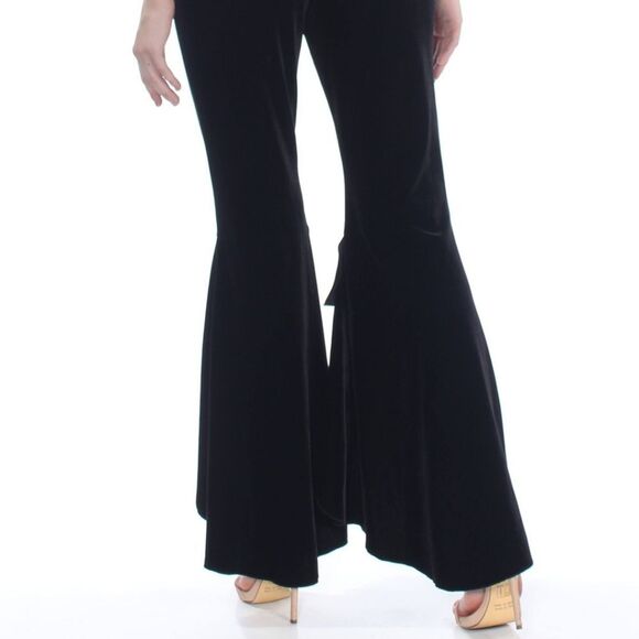 NWT INC Womens Black Slitted Ruffled Wide Leg Evening - Picture 5 of 8